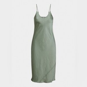 🆕Aritzia | Women’s Wilfred Only Slip Satin Midi Dress S Smoky Sage